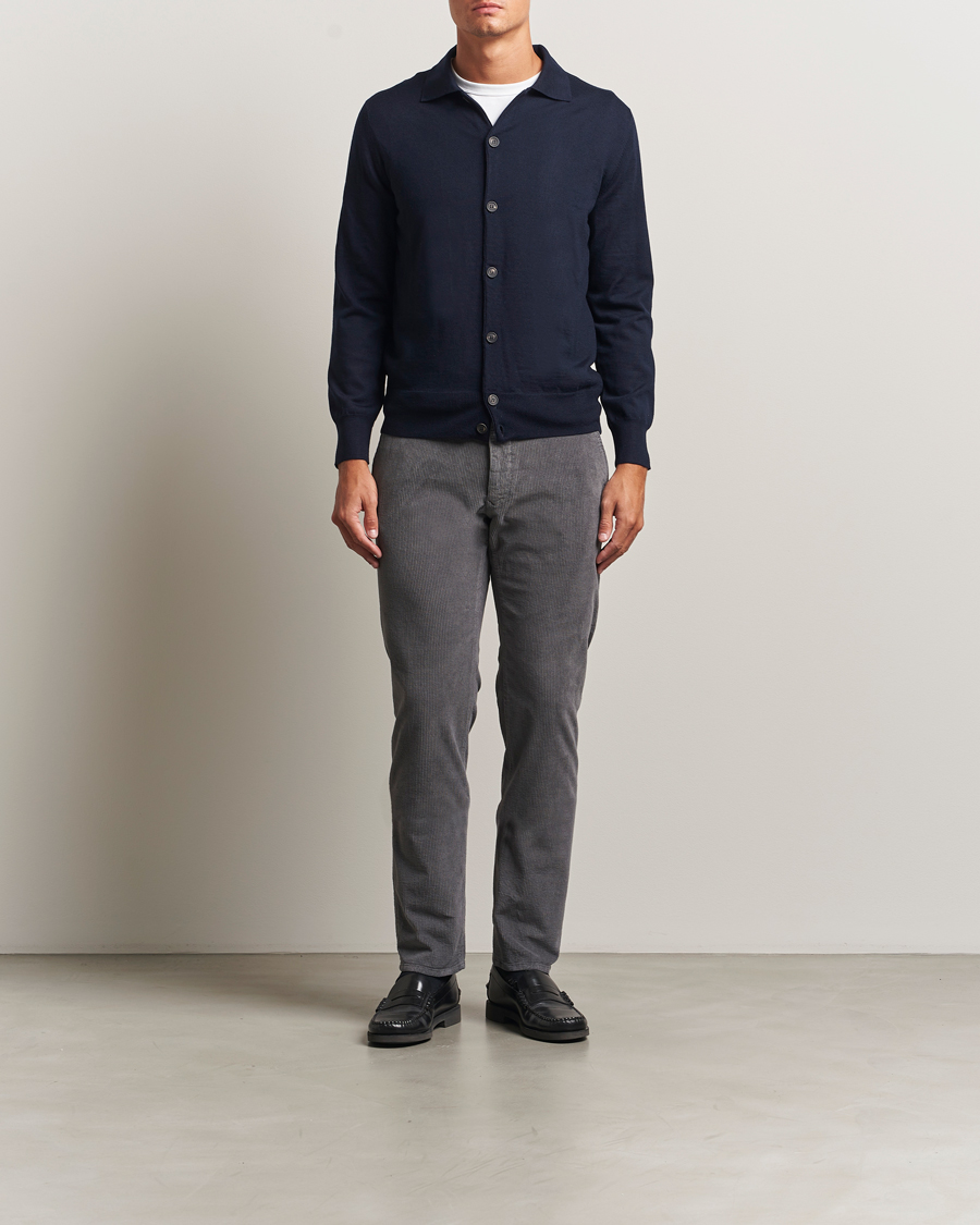 Heren | Broeken | Incotex | Slim Fit Leisure Cord Slacks Grey
