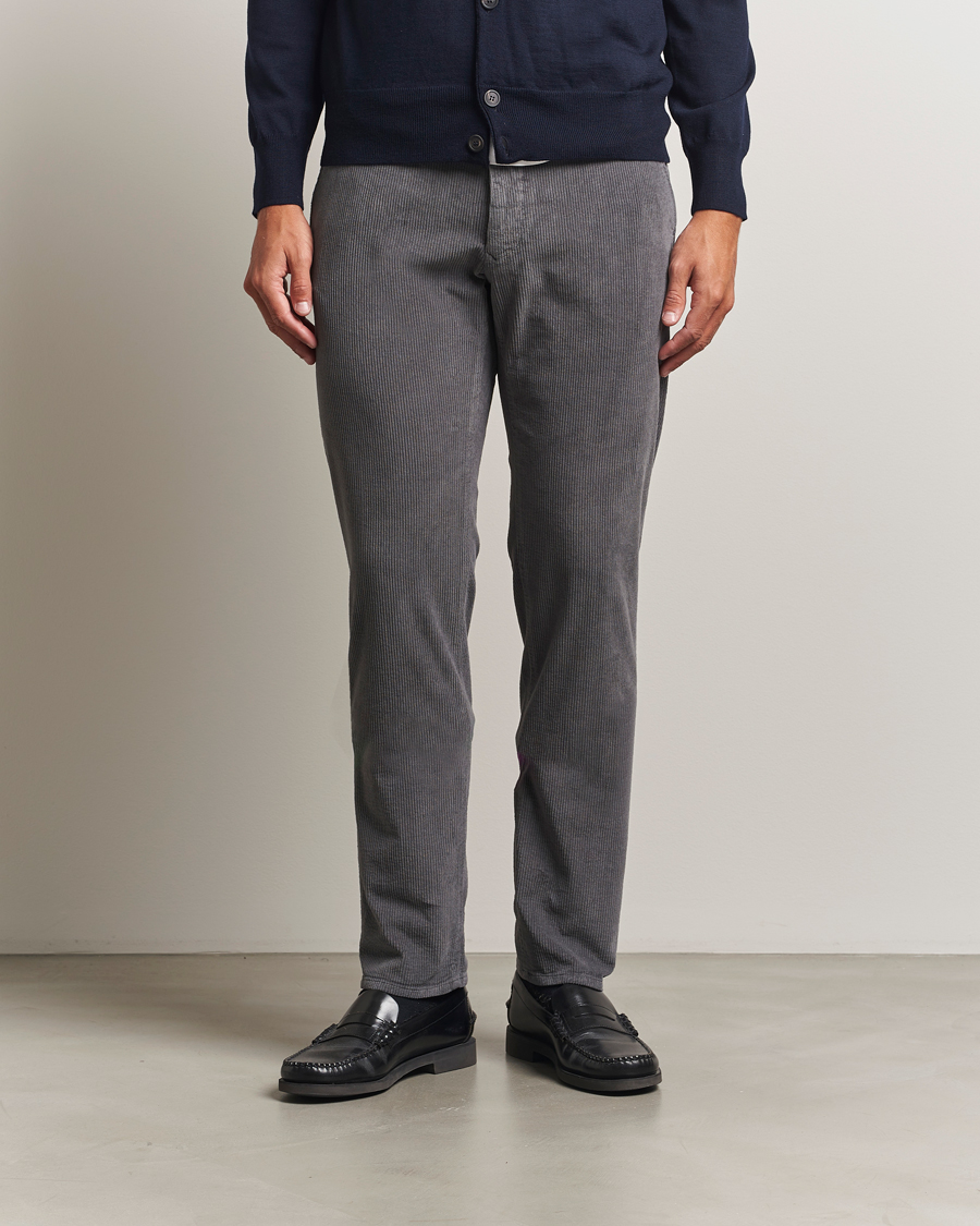 Heren | Broeken | Incotex | Slim Fit Leisure Cord Slacks Grey