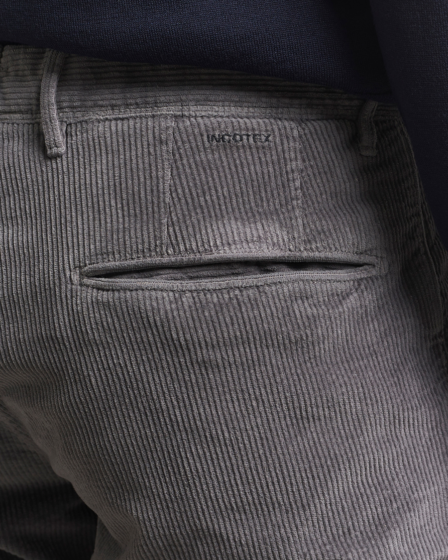 Heren | Broeken | Incotex | Slim Fit Leisure Cord Slacks Grey