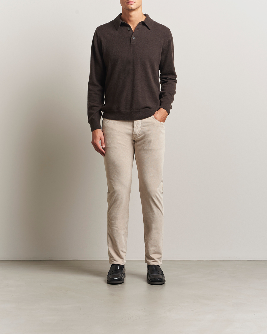 Heren | Broeken | Jacob Cohën | Bard 5-Pocket Medium Corduroy Trousers Off White