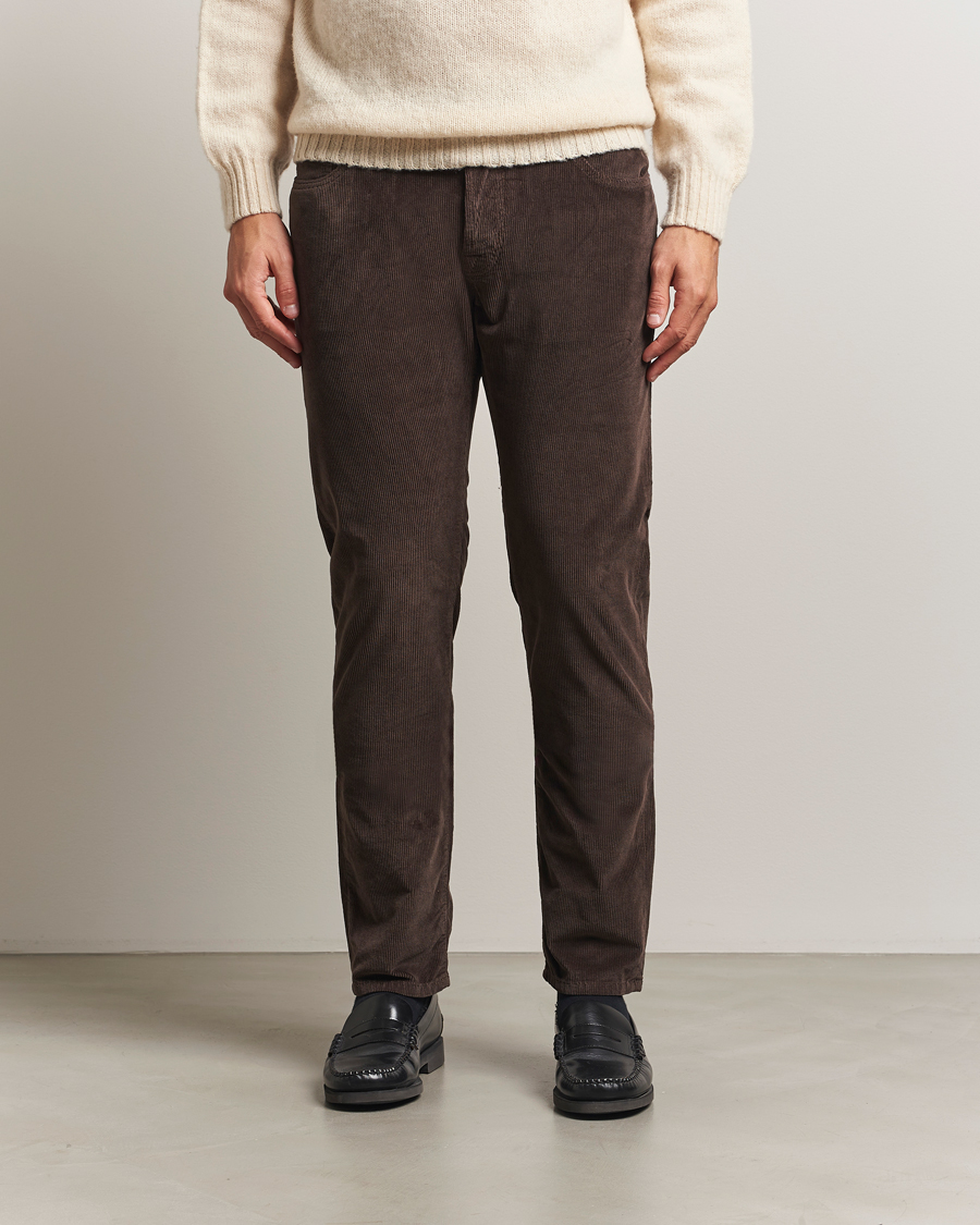 Heren | Broeken | Jacob Cohën | Bard 5-Pocket Medium Corduroy Trousers Brown