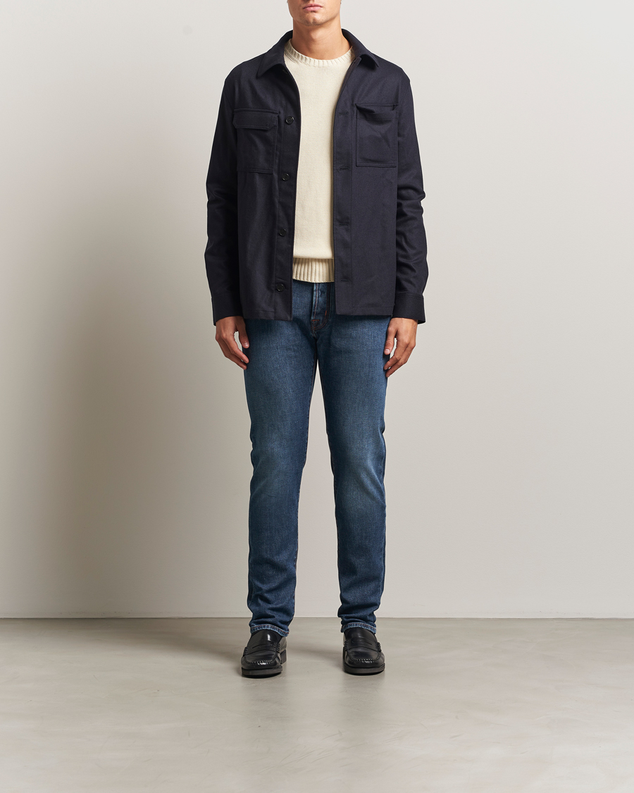 Heren | Jeans | Jacob Cohën | Bard Slim Fit Stretch Jeans Blue