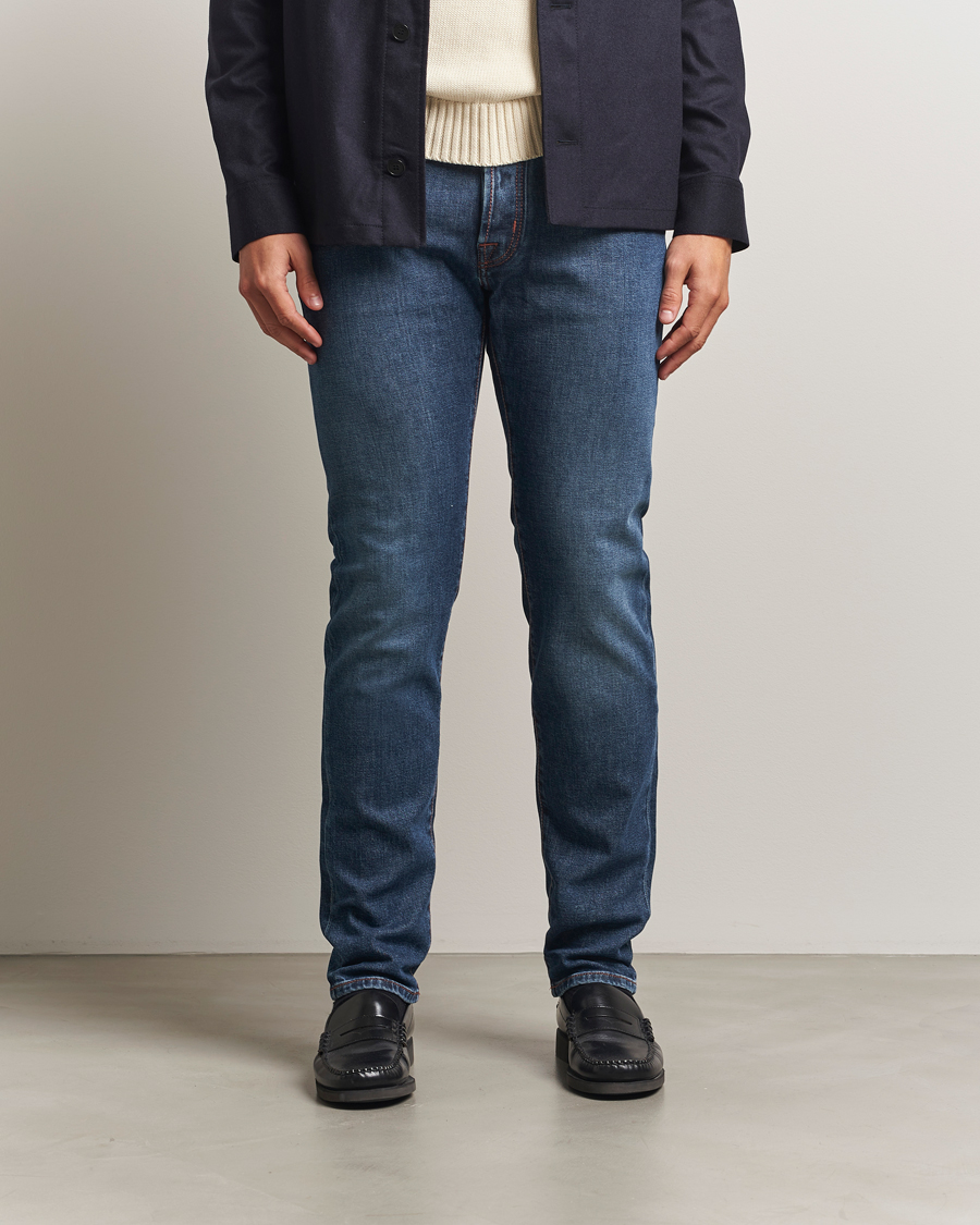 Heren | Jeans | Jacob Cohën | Bard Slim Fit Stretch Jeans Blue