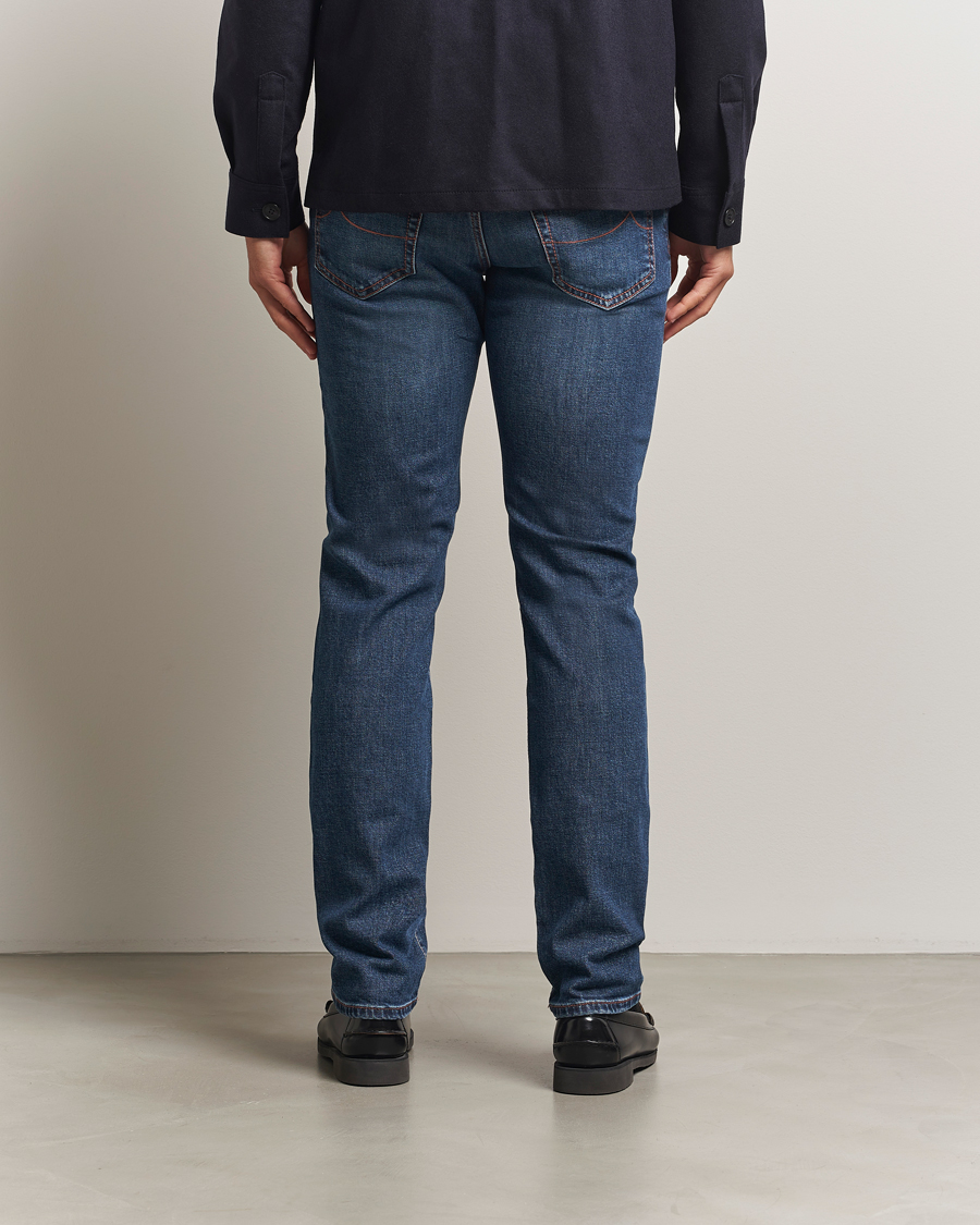 Heren | Jeans | Jacob Cohën | Bard Slim Fit Stretch Jeans Blue