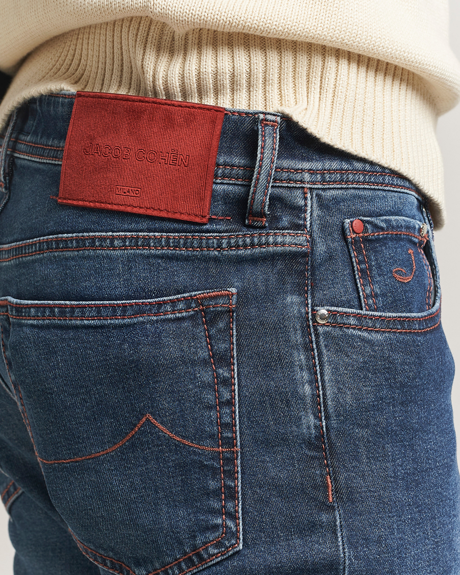 Heren | Jeans | Jacob Cohën | Bard Slim Fit Stretch Jeans Blue