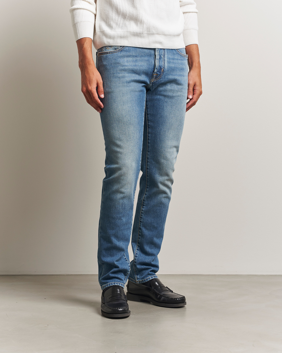 Heren | Jeans | Jacob Cohën | Bard Slim Fit Stretch Jeans Light Blue