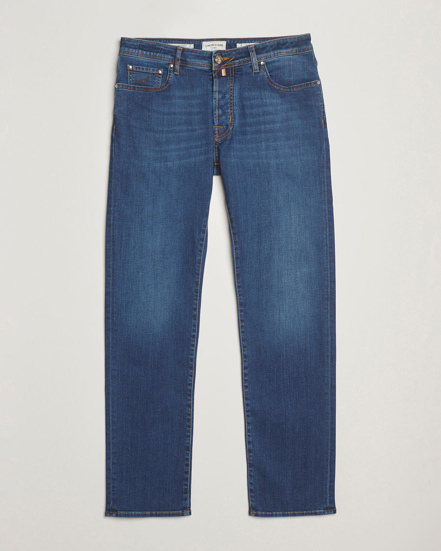 Heren | Jeans | Jacob Cohën | Bard Slim Fit Stretch Jeans Mid Blue