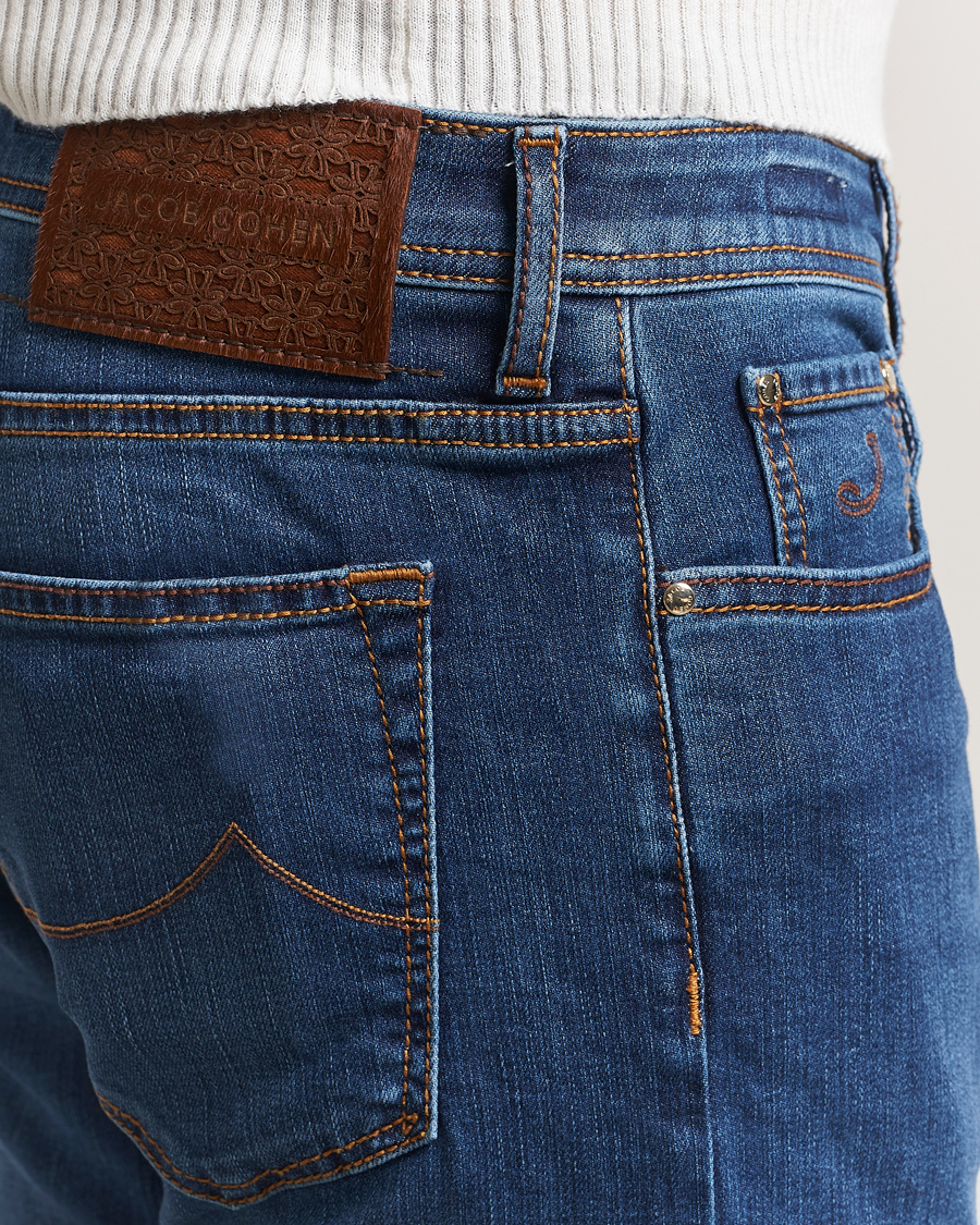 Heren | Jeans | Jacob Cohën | Bard Slim Fit Stretch Jeans Mid Blue
