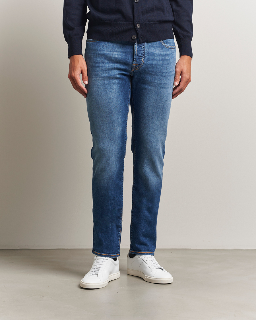 Heren | Jeans | Jacob Cohën | Bard Limited Edition Slim Fit Jeans Mid Blue