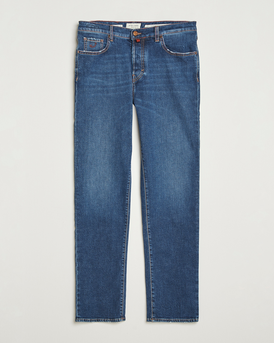 Heren | Jeans | Jacob Cohën | Edos Regular Straight Fit Jeans Mid Blue