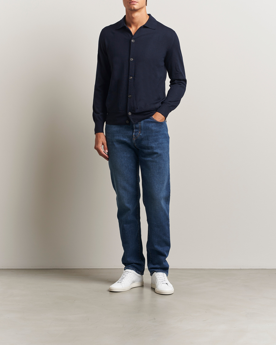 Heren | Jeans | Jacob Cohën | Edos Regular Straight Fit Jeans Mid Blue