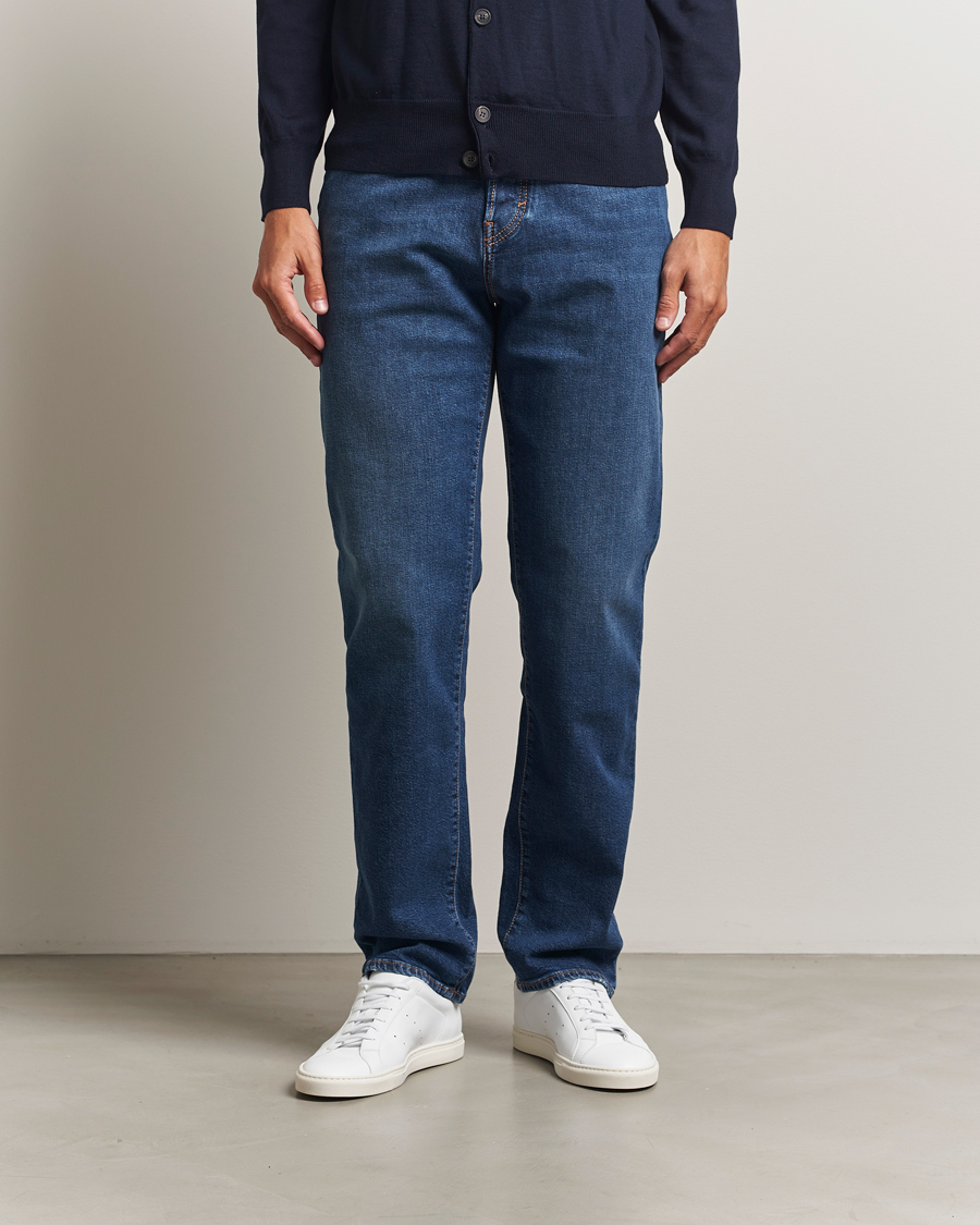 Heren | Jeans | Jacob Cohën | Edos Regular Straight Fit Jeans Mid Blue