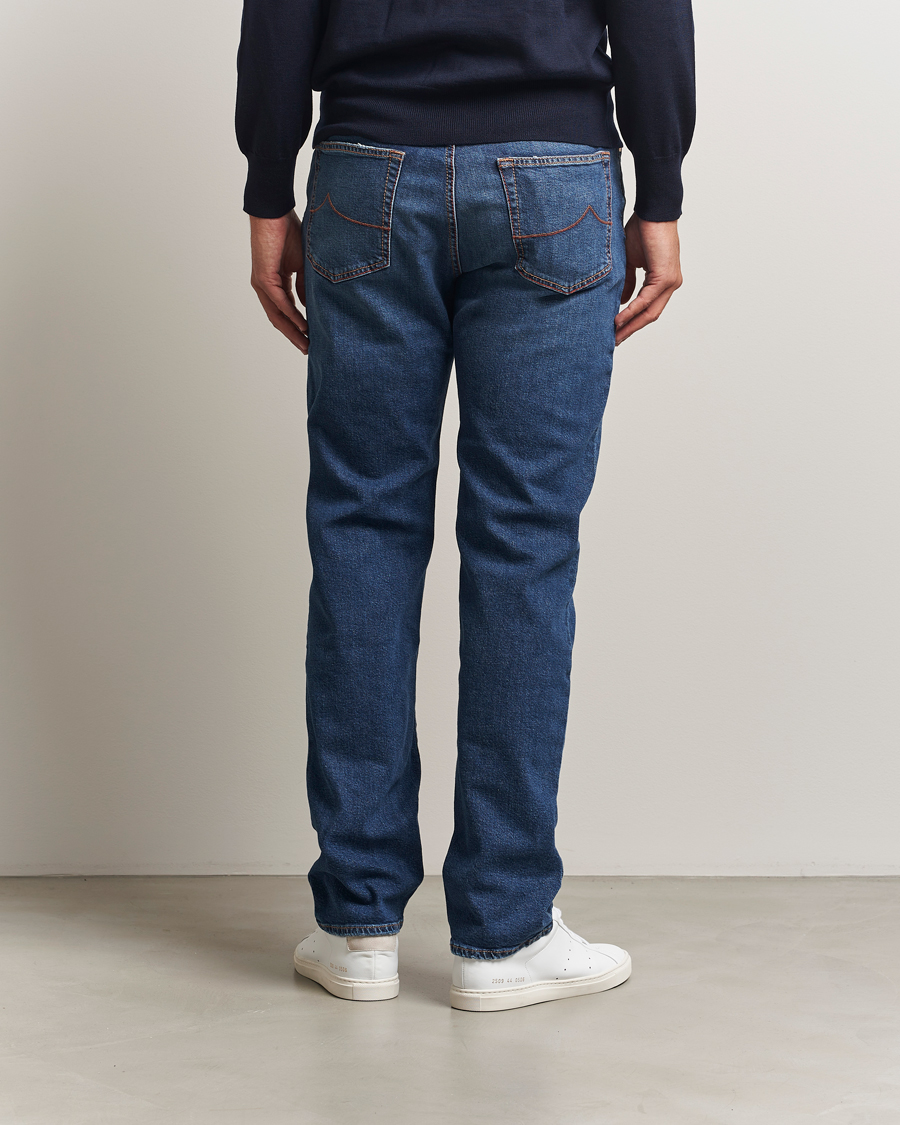 Heren | Jeans | Jacob Cohën | Edos Regular Straight Fit Jeans Mid Blue