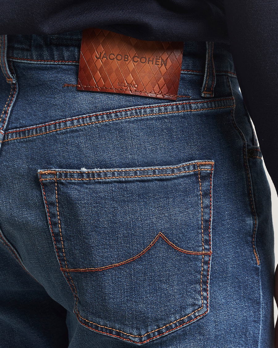 Heren | Jeans | Jacob Cohën | Edos Regular Straight Fit Jeans Mid Blue