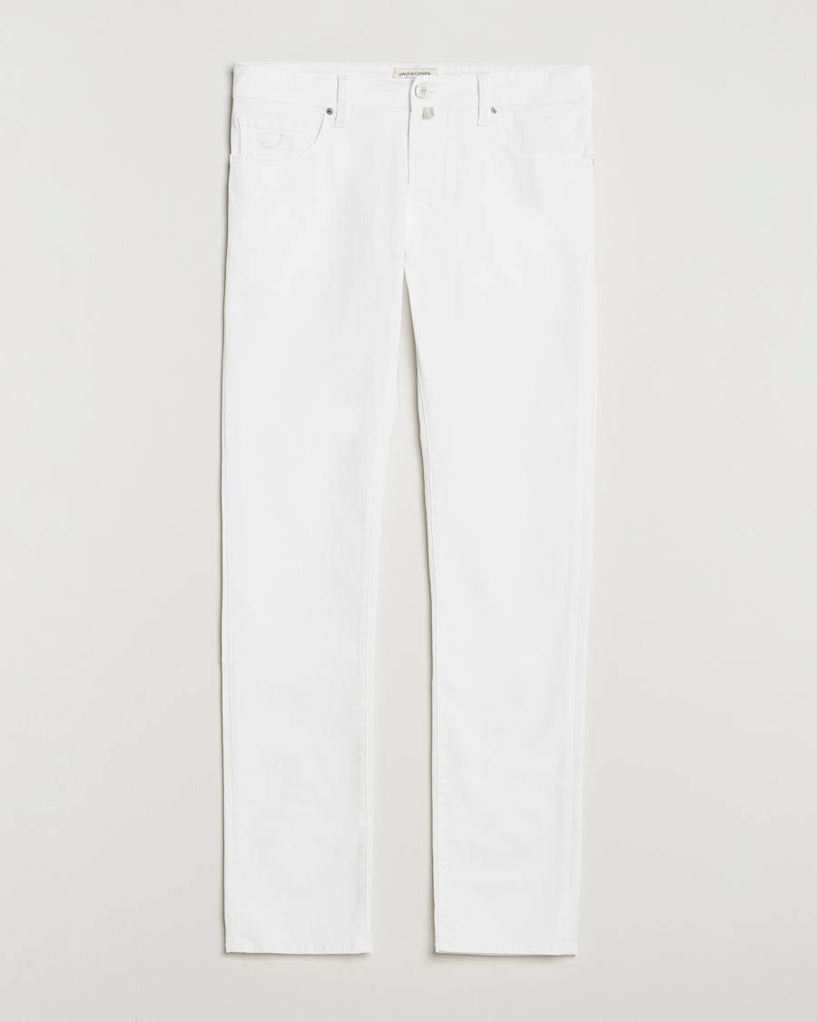 Heren | Jeans | Jacob Cohën | Bard Slim Fit Stretch Jeans White