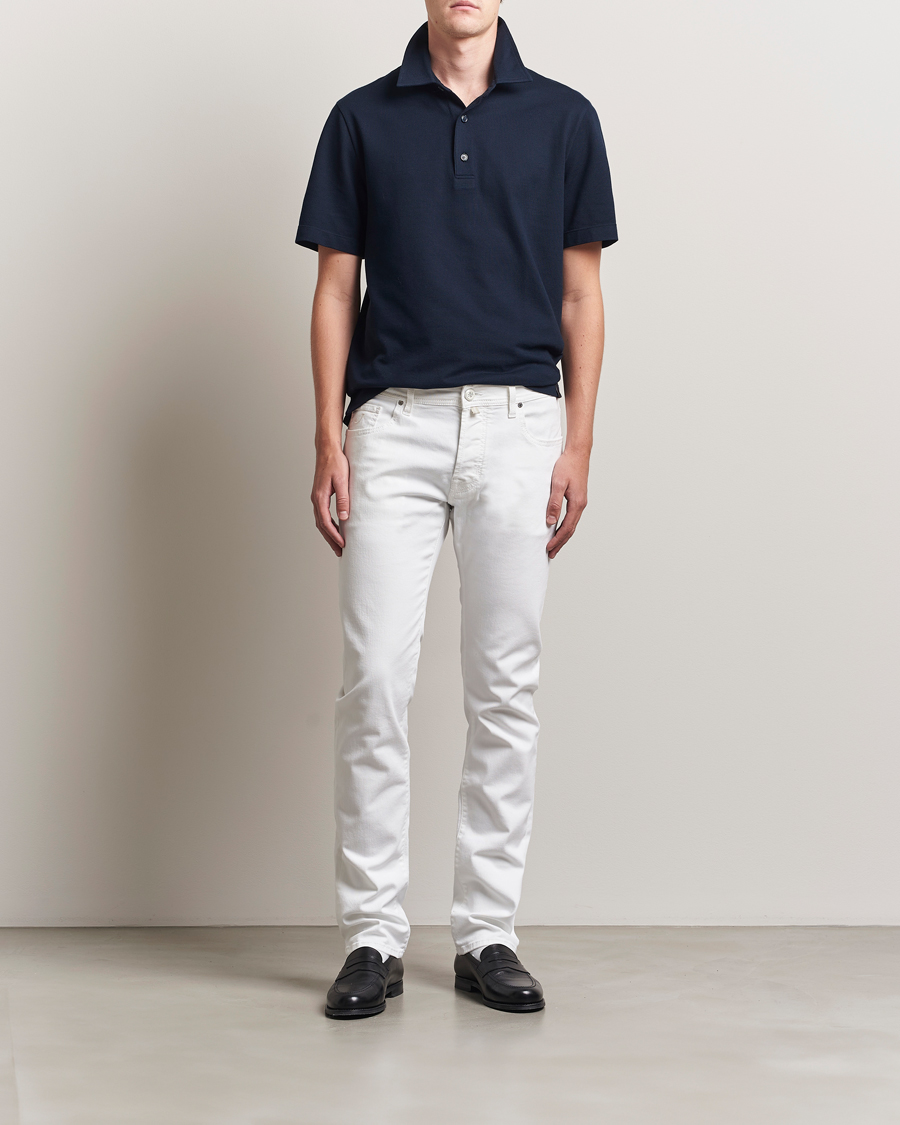 Heren | Jeans | Jacob Cohën | Bard Slim Fit Stretch Jeans White