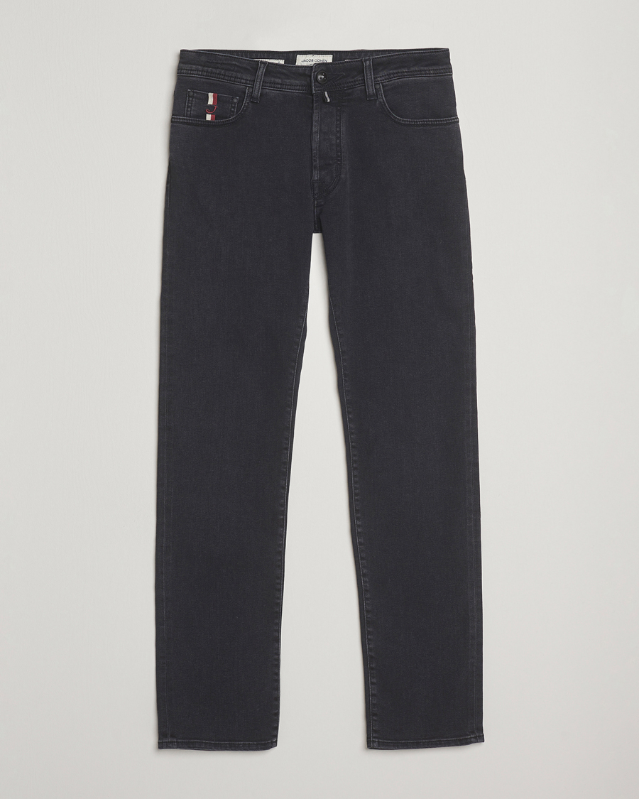 Heren | Jeans | Jacob Cohën | Bard Slim Fit Luxury Patch Stretch Jeans Dark Grey