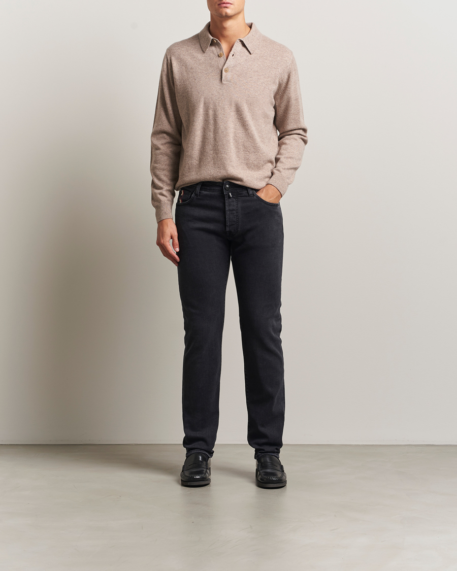 Heren | Jeans | Jacob Cohën | Bard Slim Fit Luxury Patch Stretch Jeans Dark Grey