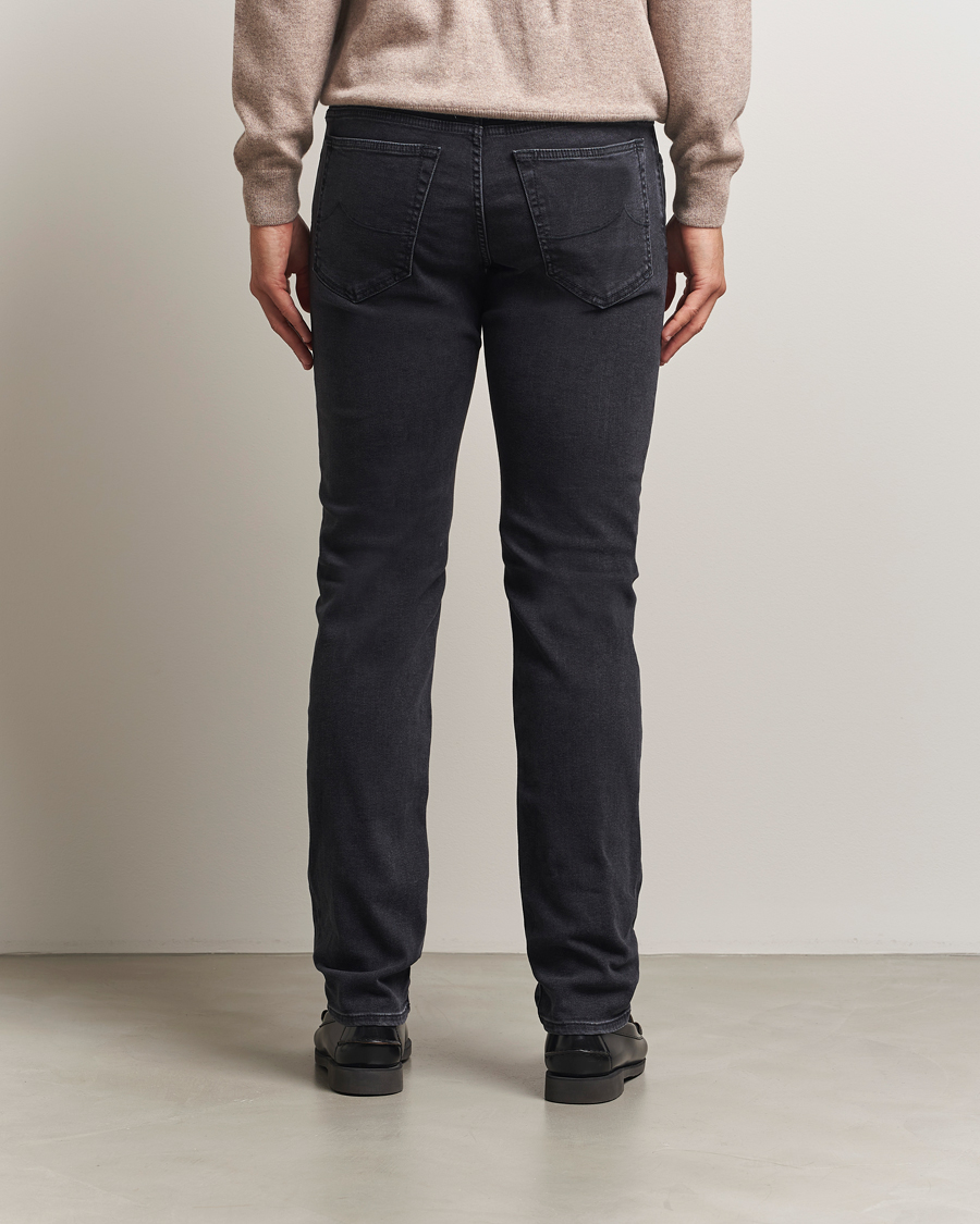 Heren | Jeans | Jacob Cohën | Bard Slim Fit Luxury Patch Stretch Jeans Dark Grey