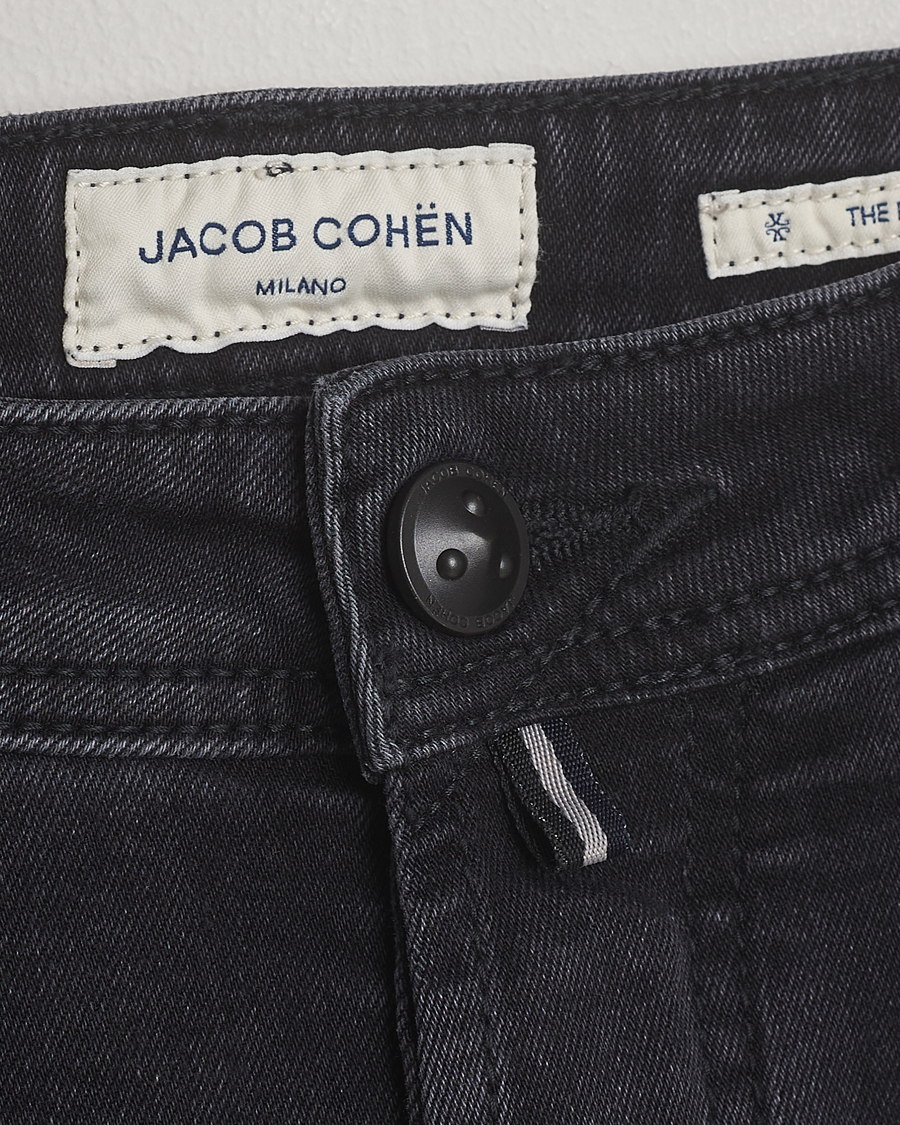 Heren | Jeans | Jacob Cohën | Bard Slim Fit Luxury Patch Stretch Jeans Dark Grey