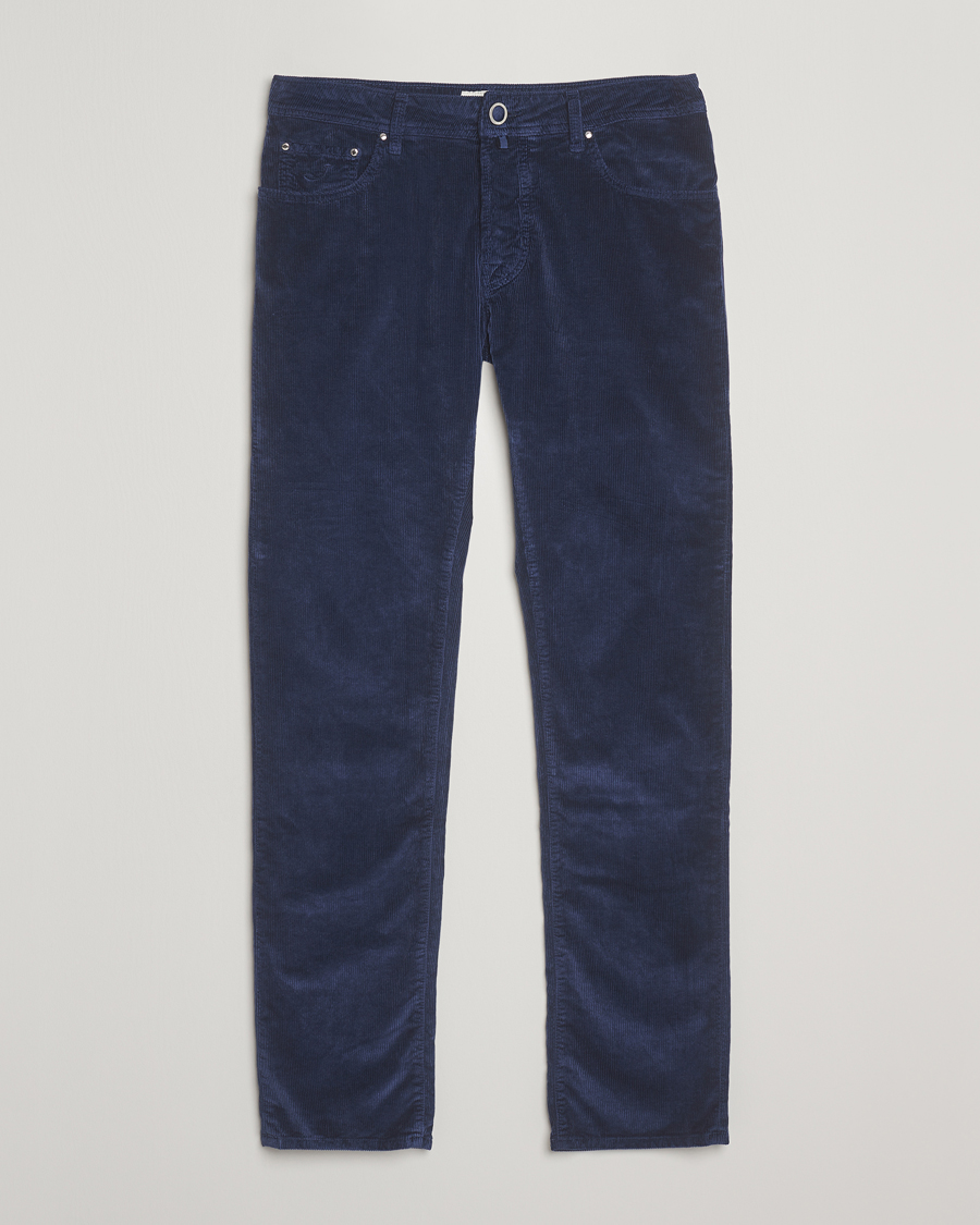 Heren | Broeken | Jacob Cohën | Bard 5-Pocket Medium Corduroy Trousers Dark Blue