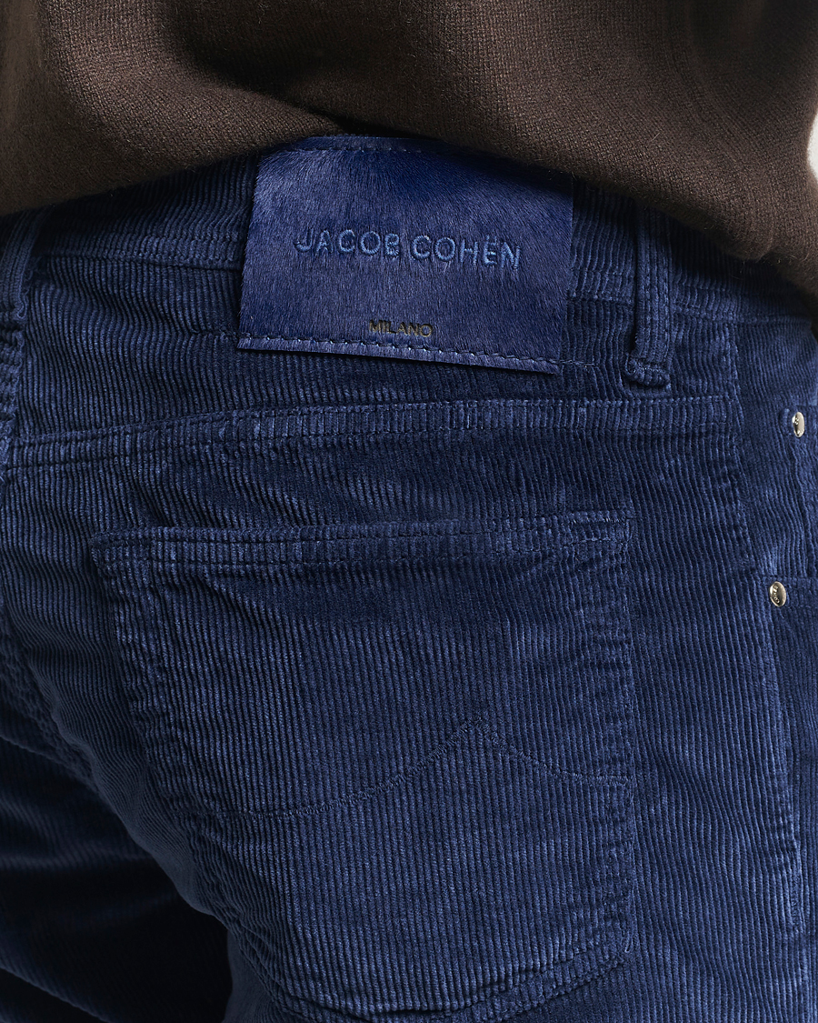 Heren | Broeken | Jacob Cohën | Bard 5-Pocket Medium Corduroy Trousers Dark Blue