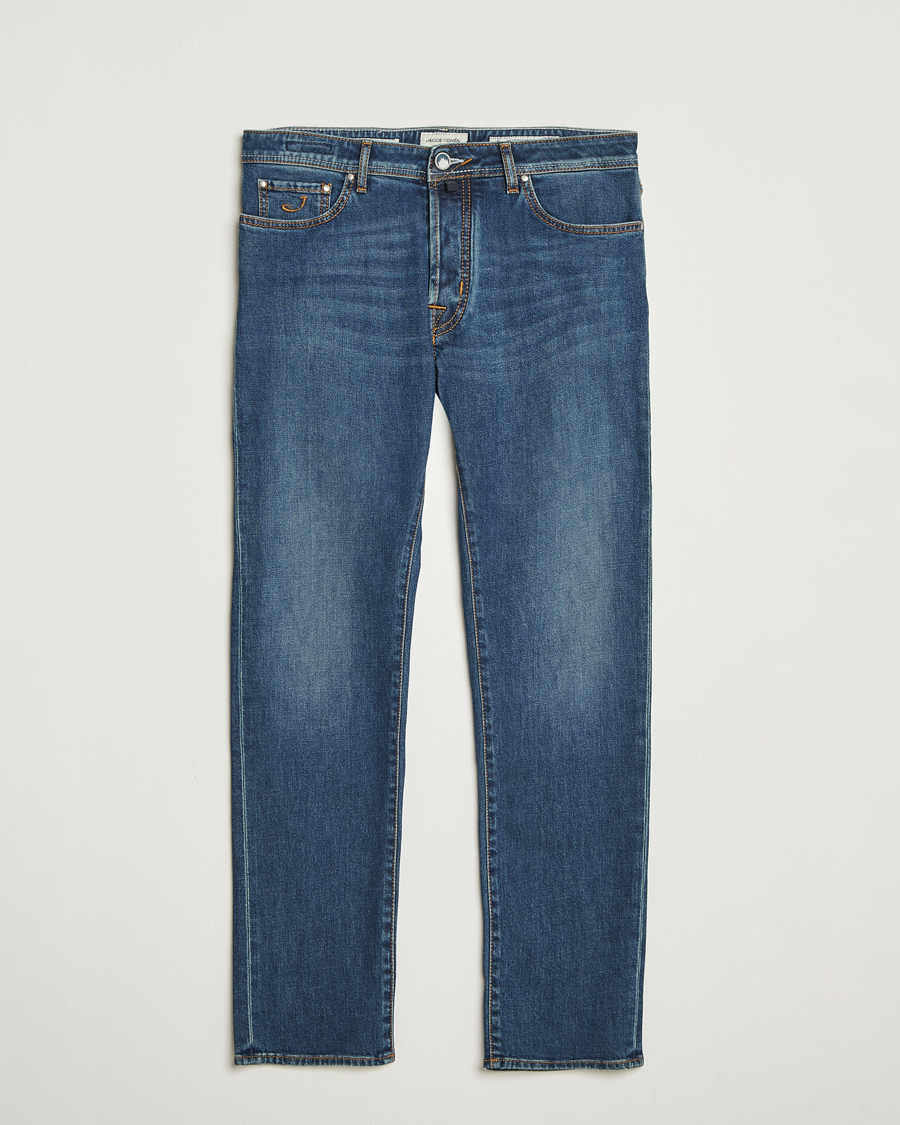Heren | Jeans | Jacob Cohën | Bard Milano-Cortina Slim Fit Stretch Jeans Mid Blue
