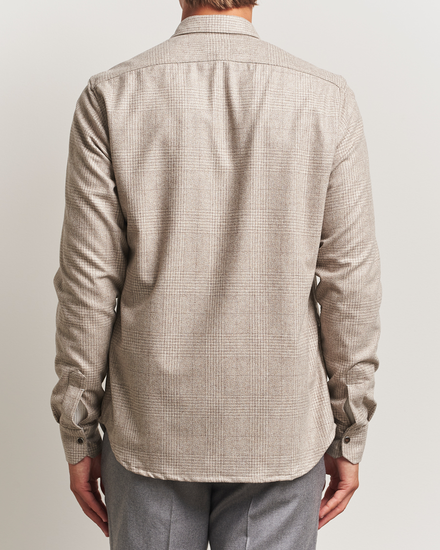 Heren | Overhemden | Kiton | Wool Check Overshirt Light Beige