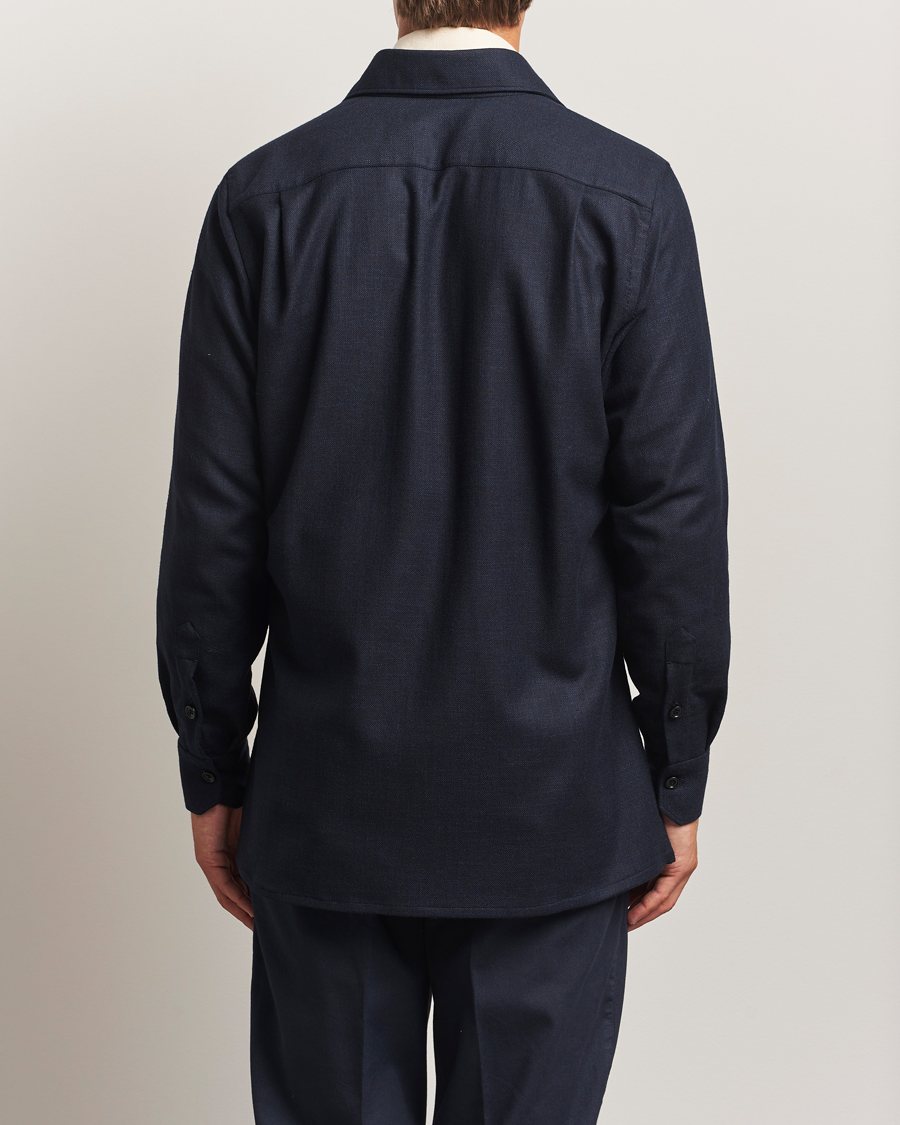 Heren | Overhemden | Kiton | Wool Overshirt Navy