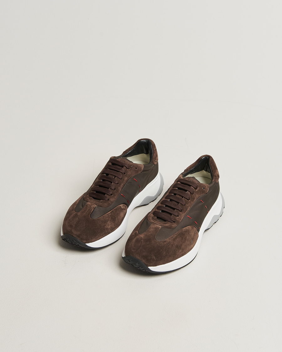 Heren | Sneakers | Kiton | Luxury Running Sneakers Dark Brown Suede