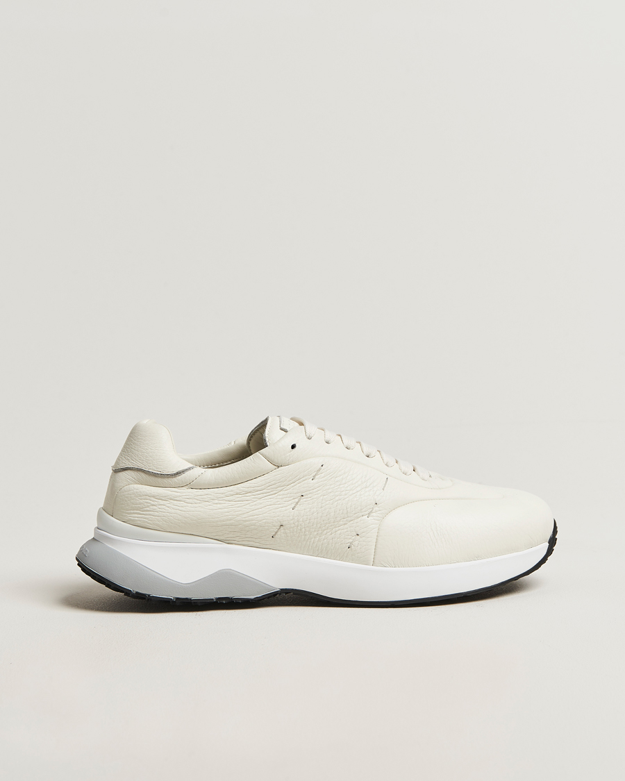 Heren | Sneakers | Kiton | Luxury Running Sneakers White Deerskin