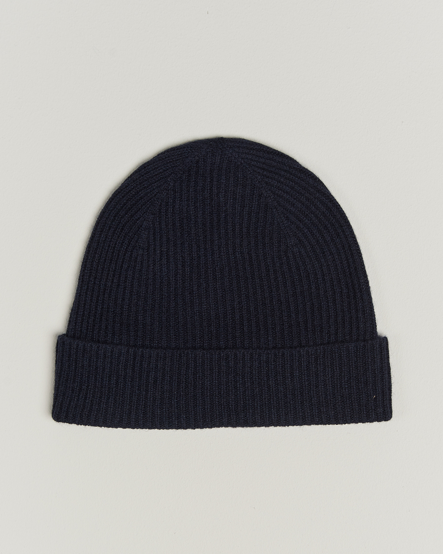 Heren | Mutsen | Kiton | Rib Cashmere Beanie Navy