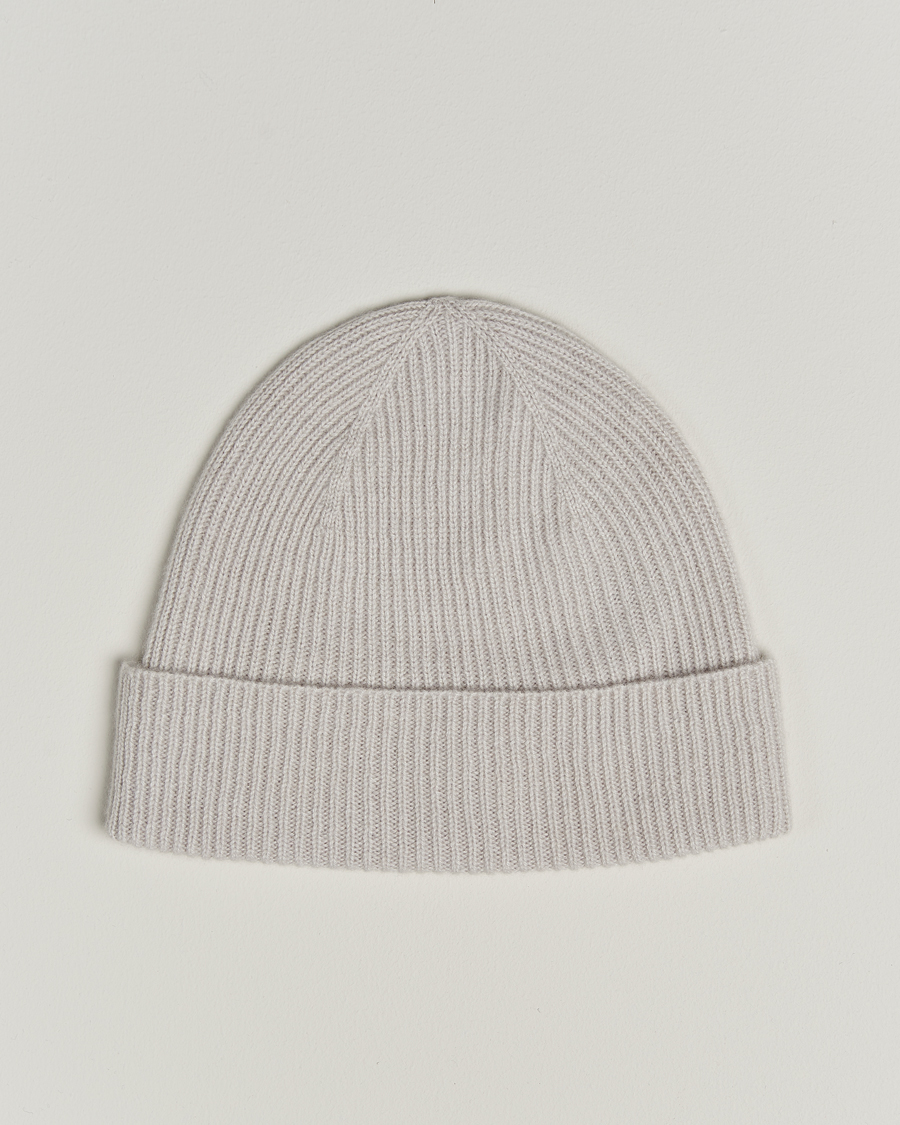 Heren | Mutsen | Kiton | Rib Cashmere Beanie Light Beige