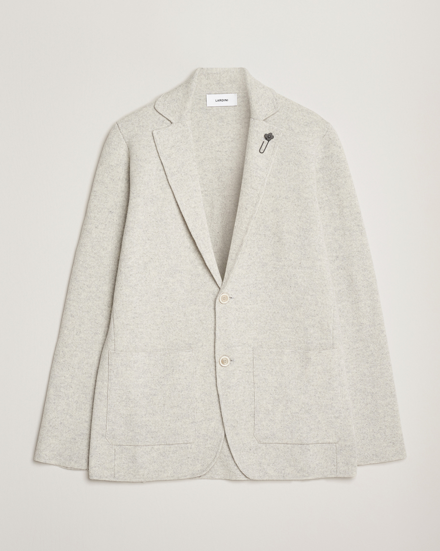 Heren | Blazers | Lardini | Knitted Wool Blazer Light Grey