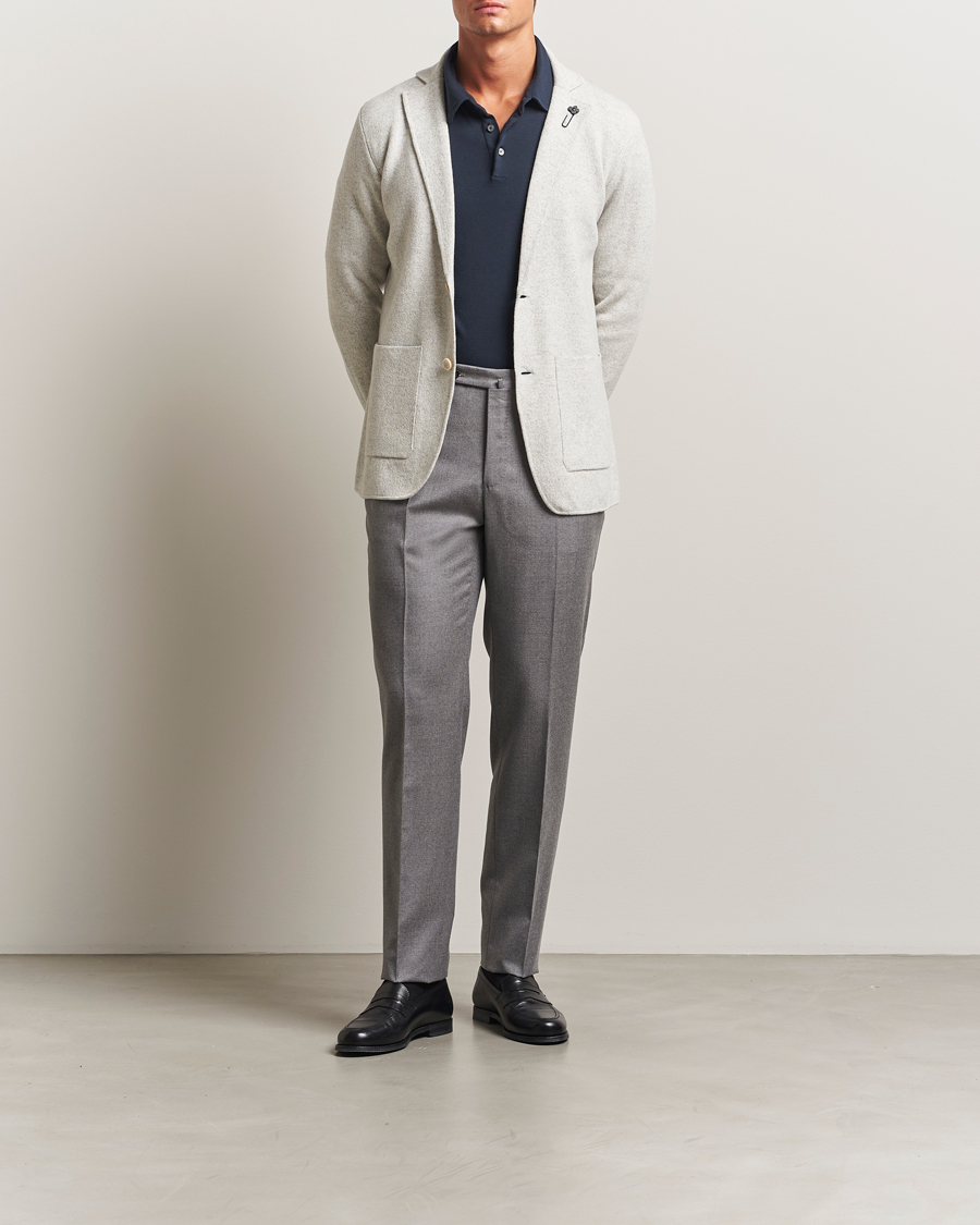 Heren | Blazers | Lardini | Knitted Wool Blazer Light Grey