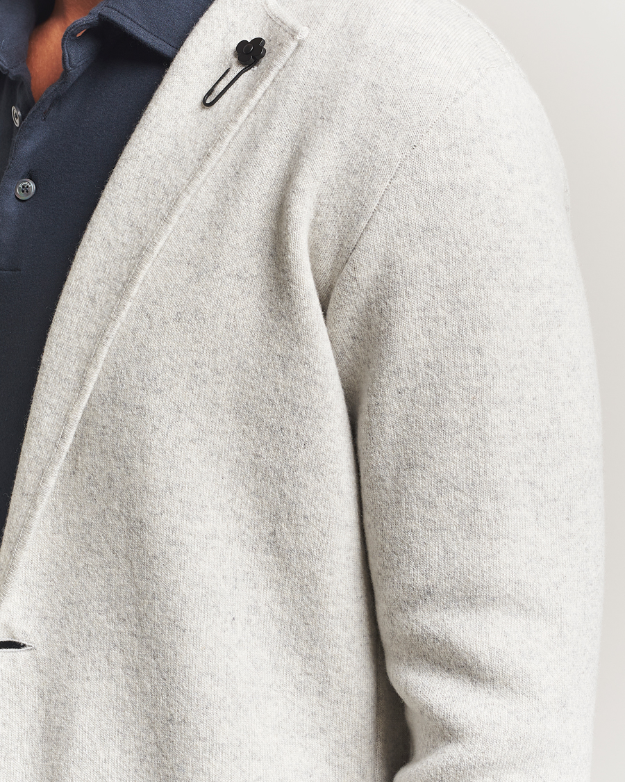 Heren | Blazers | Lardini | Knitted Wool Blazer Light Grey