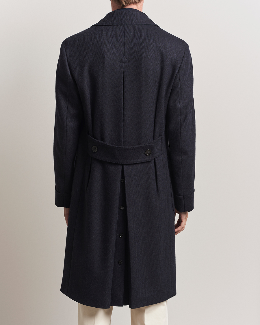 Heren | Jassen | Lardini | Wool/Cashmere Herringbone Coat Navy