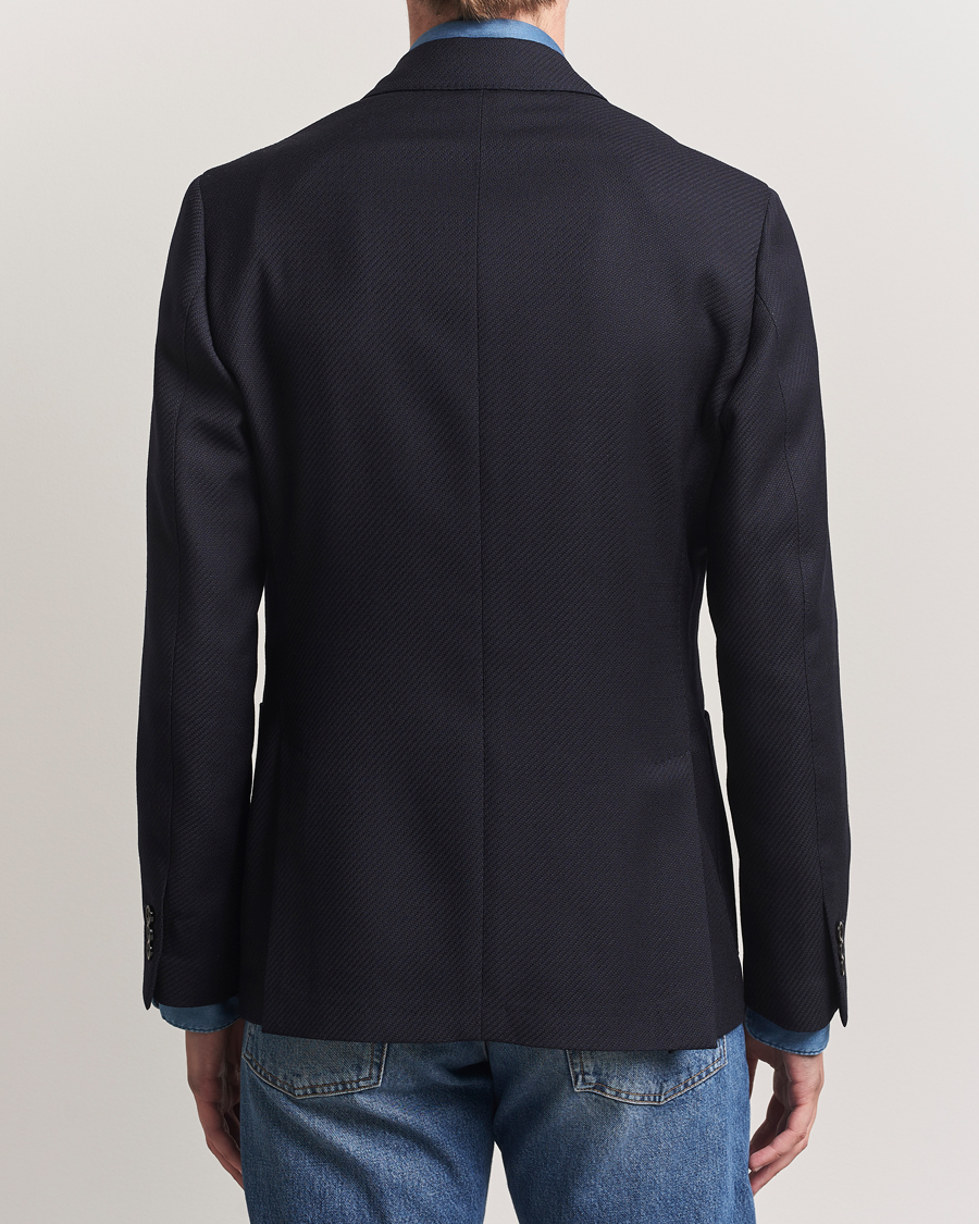 Heren | Blazers | Lardini | Double Breasted Twisted Wool Blazer Navy