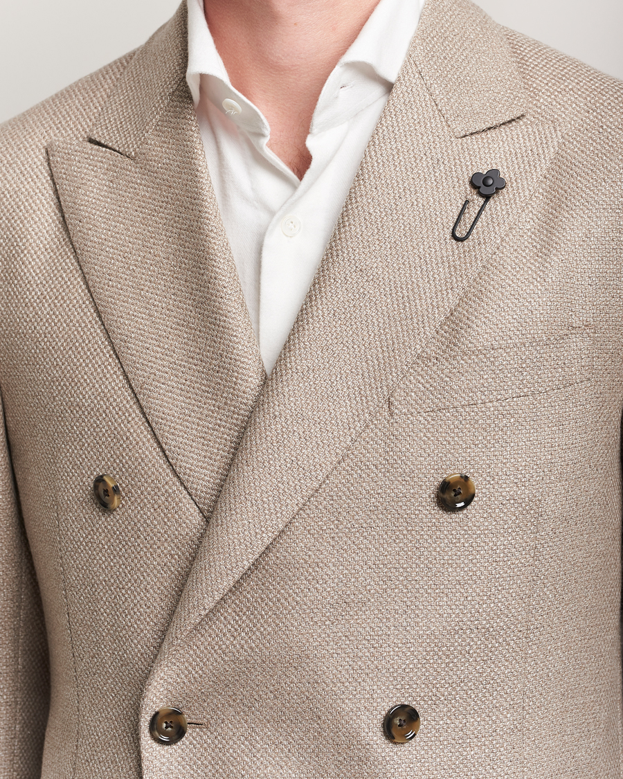 Heren | Blazers | Lardini | Double Breasted Wool/Silk/Cashmere Blazer Beige