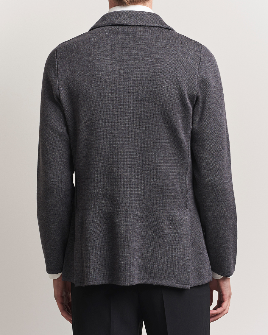 Heren | Blazers | Lardini | Knitted Wool Blazer Dark Grey