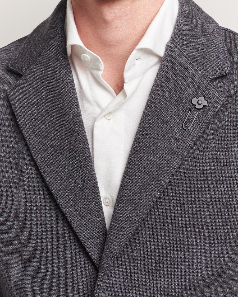 Heren | Blazers | Lardini | Knitted Wool Blazer Dark Grey