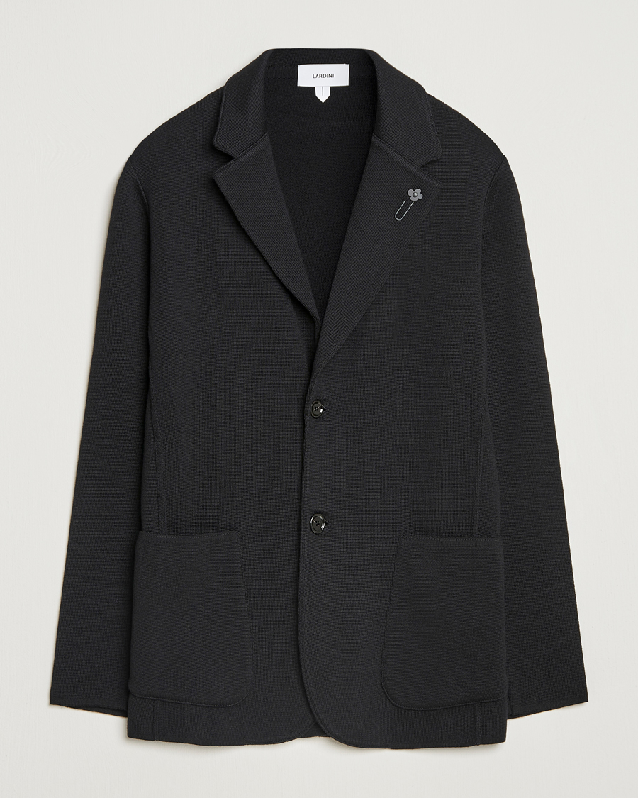 Heren | Blazers | Lardini | Knitted Wool Blazer Black