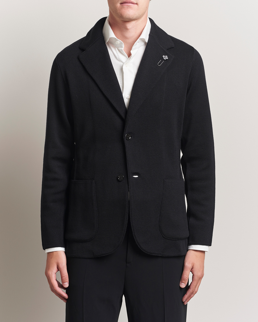 Heren | Blazers | Lardini | Knitted Wool Blazer Black