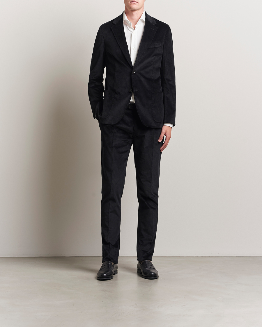 Heren | Broeken | Lardini | Cotton Corduroy Trousers Black