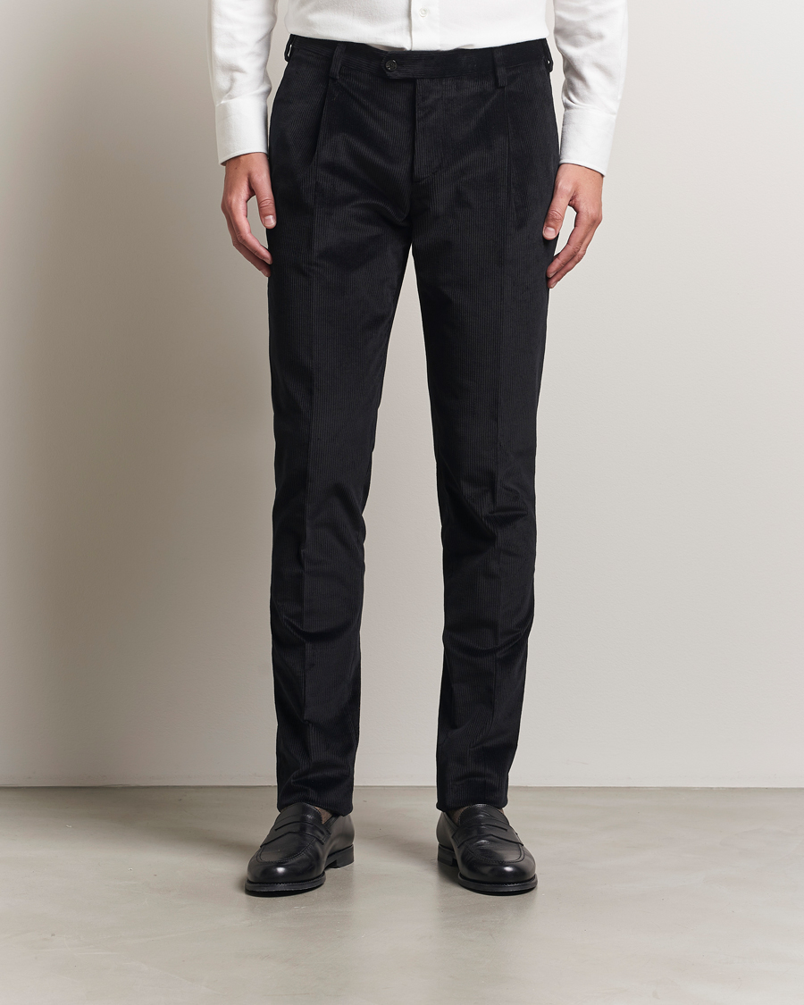 Heren | Broeken | Lardini | Cotton Corduroy Trousers Black