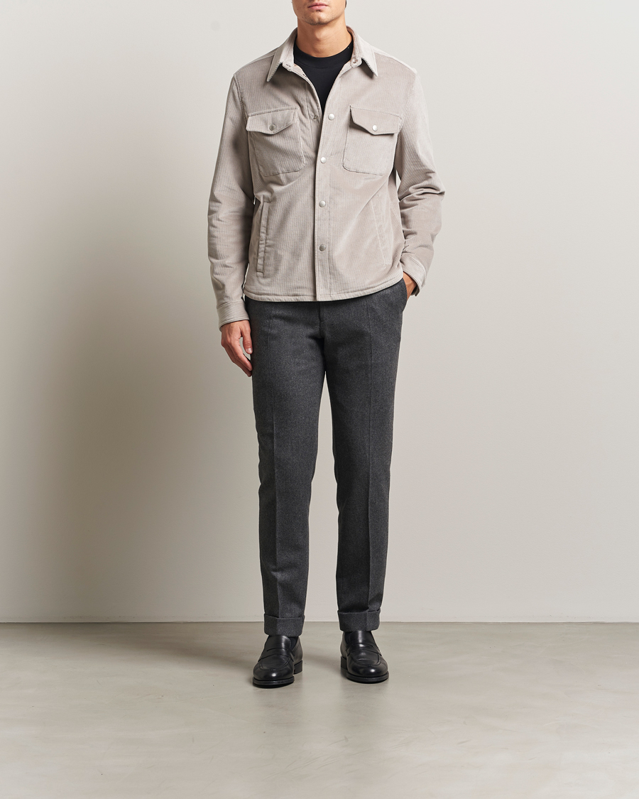 Heren | Jassen | Lardini | Corduroy Overshirt Taupe