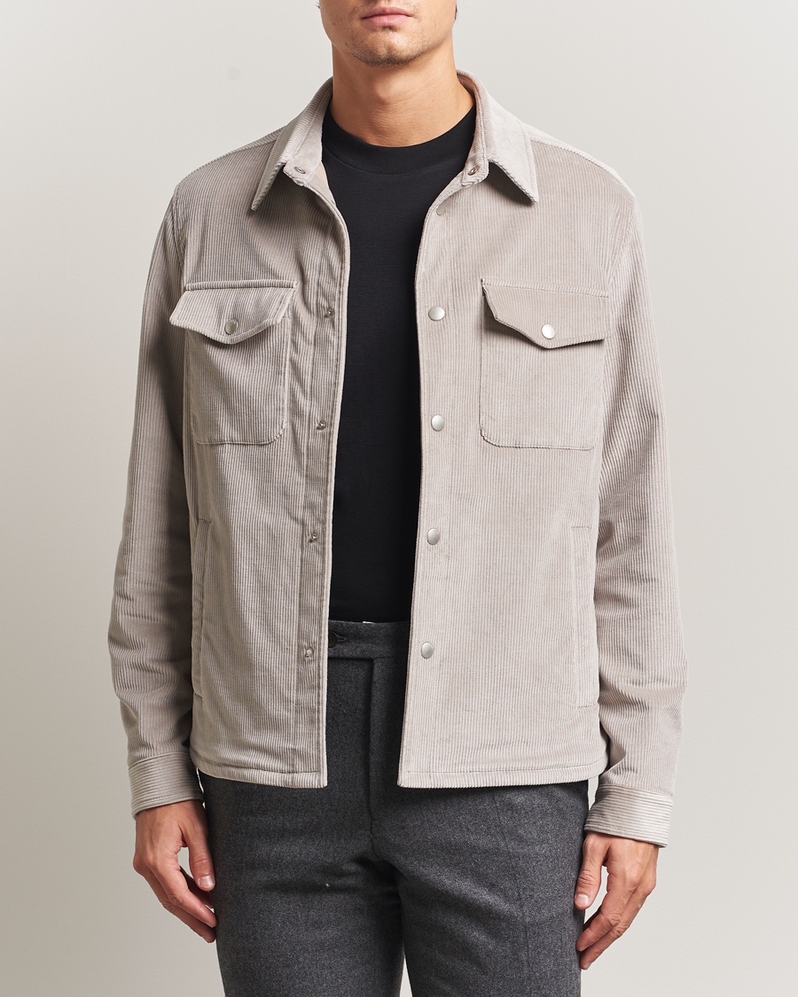 Heren | Jassen | Lardini | Corduroy Overshirt Taupe