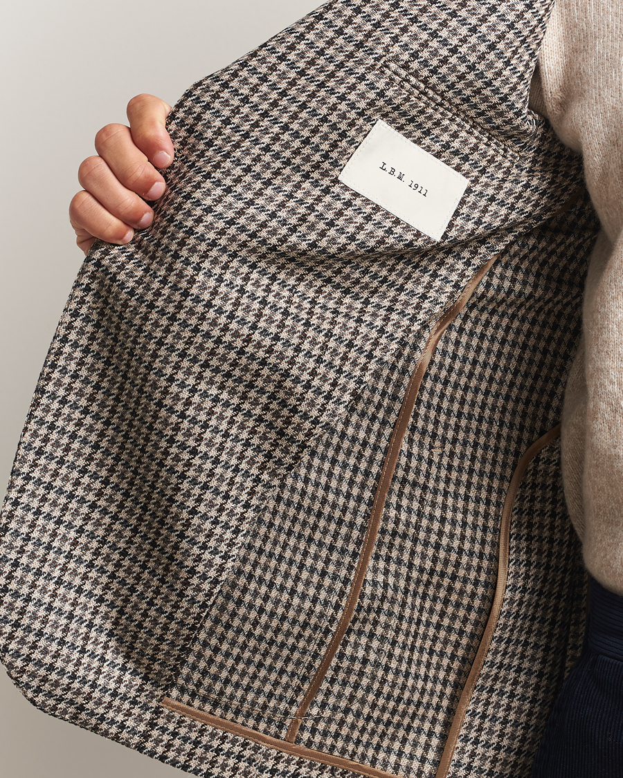 Heren | Blazers | L.B.M. 1911 | Jack Houndstooth Wool Blazer Brown