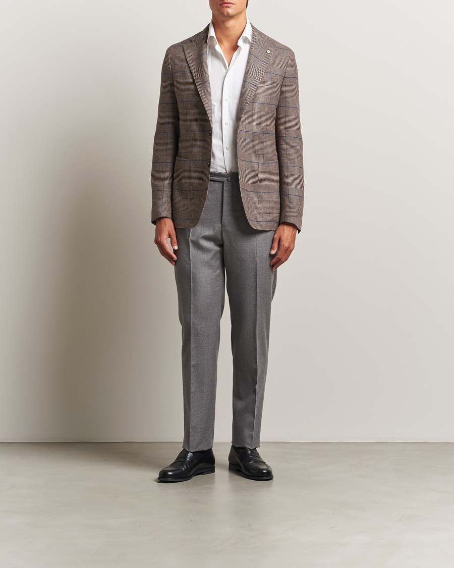 Heren | Blazers | L.B.M. 1911 | Jack Overcheck Cotton Blazer Brown