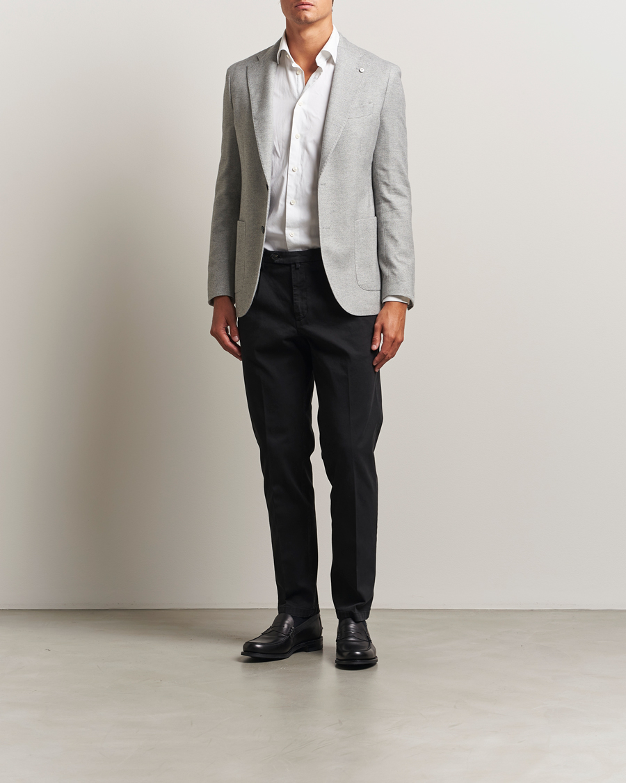 Heren | Blazers | L.B.M. 1911 | Jack Herringbone Cotton Blazer Light Grey